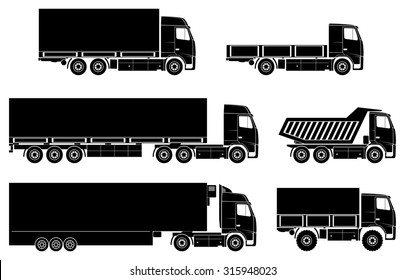 Vector trucks icons set.