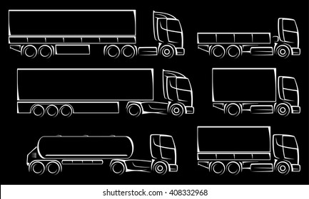 Vector trucks icons set.