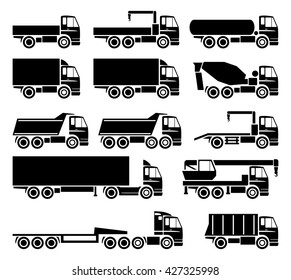 Vector trucks icons set