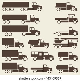 Vector trucks icons set