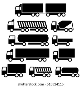 Vector trucks icons set