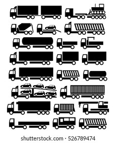 Vector trucks icons set