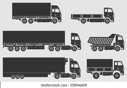 Vector trucks icons set