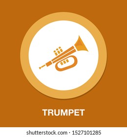 vector trumpet illustration - music instrument isolated, musical equipment symbol