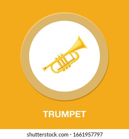 vector trumpet illustration - music instrument isolated, musical equipment symbol