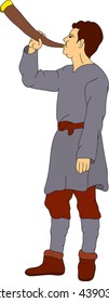 vector - trumpeter in historical costume