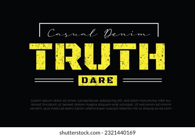 Vector Truth Dare tshirt design with text effect editable