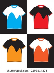 vector t-shirt with 4 color