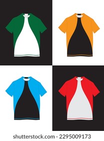 vector t-shirt with 4 color