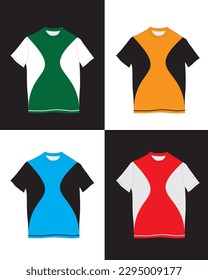 vector t-shirt with 4 color