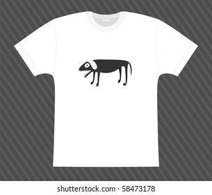 Vector. T-shirt. Angry dog