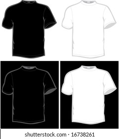 vector T-shirt in black and white color