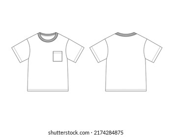 Vector Tshirt Blank Template Kids Crew Stock Vector (Royalty Free ...