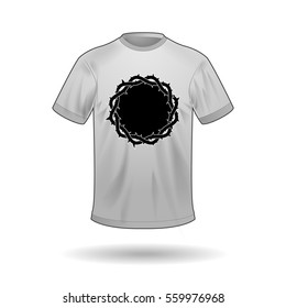 Vector T-shirt depicting a stylized crown of thorns
