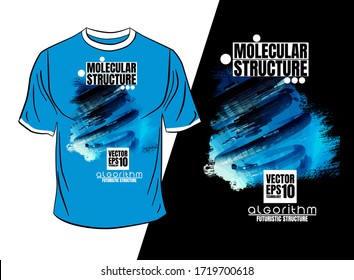 Vector T-shirt design, abstract technology concept with 3D rendering background