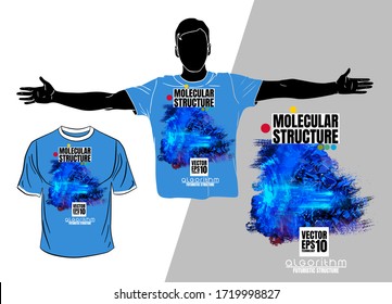 Diseño de camisetas vectoras, concepto de tecnología abstracta