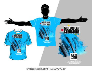 Vector T-shirt design with abstract technology concept