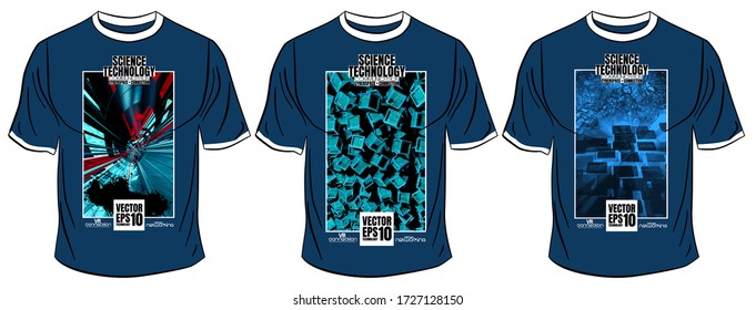 Vector T-shirt design with abstract technology concept