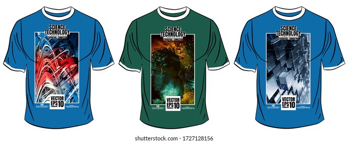 Vector T-shirt design with abstract technology concept