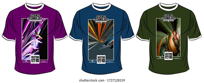 Vector T-shirt design with abstract technology concept