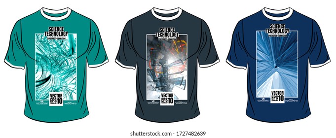 Vector T-shirt design with abstract technology concept