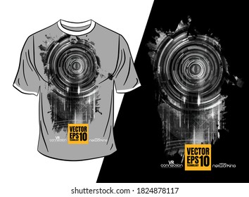 Vector T-shirt design with abstract technology concept