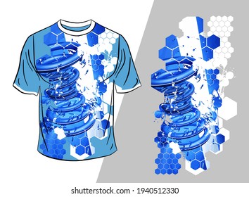 Vector T-shirt design with abstract technology concept