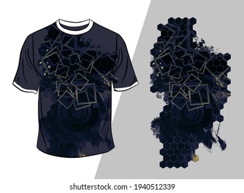 Vector T-shirt design with abstract technology concept