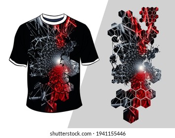 Vector T-shirt design with abstract technology concept