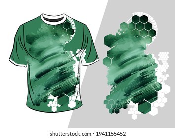 Design de camiseta vetorial com conceito de tecnologia abstrata