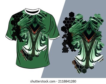 Vector T-shirt design with abstract technology concept