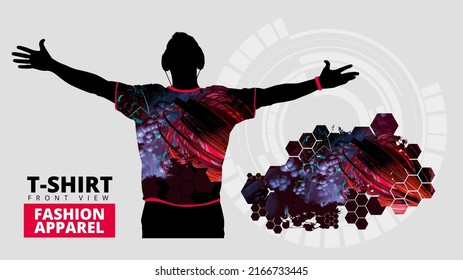 Vector T-shirt design with abstract technology concept