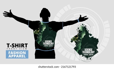 Vector T-shirt design with abstract technology concept