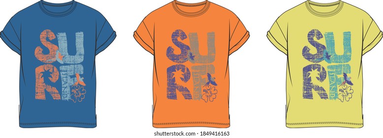 Diseño de camisetas vectoras para niños.