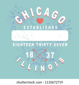 Vector T-shirt design for Chicago