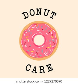 Vector T-shirt design Donut Care