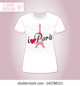 Vector T-shirt Design- I Love Paris