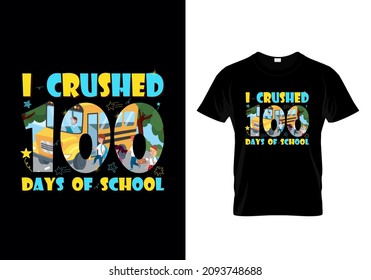 Vector t-shirt design with message happy 100 days of school