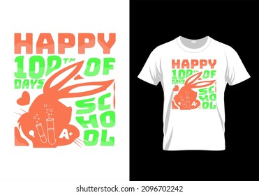 	
Vector t-shirt design with message happy 100 days of school  EPS 