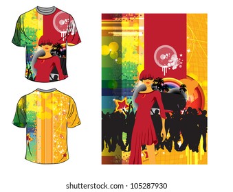 Vector. T-shirt design of music events