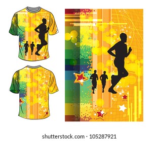 Vector. T-shirt design of sports