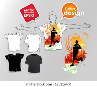 Vector. T-shirt design of sports