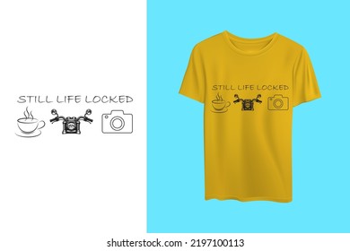 Vector t-shirt design. Still life locked. tshirt design