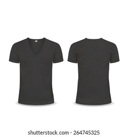 Vector T-shirt, Design template, women and men, u-neck shirt, v-neck shirt, short sleeved, back and front views, raglan sleeve