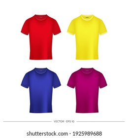 Vector t-shirt design templates in various colors