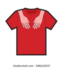 vector t-shirt design with two female hands