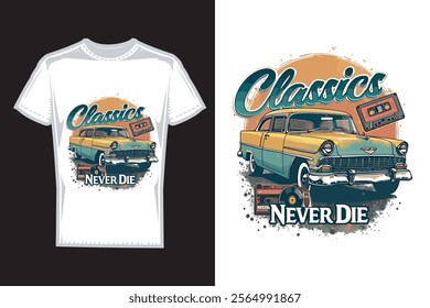 Vector t-shirt design_Classics never dies