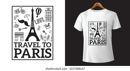 Vector t-shirt with france paris design