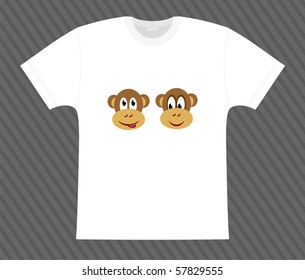 Vector. T-shirt. Funny monkey