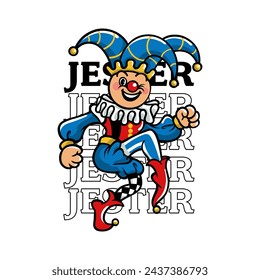 Vector t-shirt illustration of a funny Jester